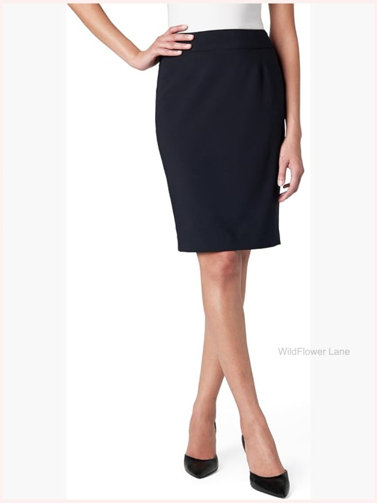 Knee-Length Pencil Skirt With Back Vent - Pairs With A Blazer